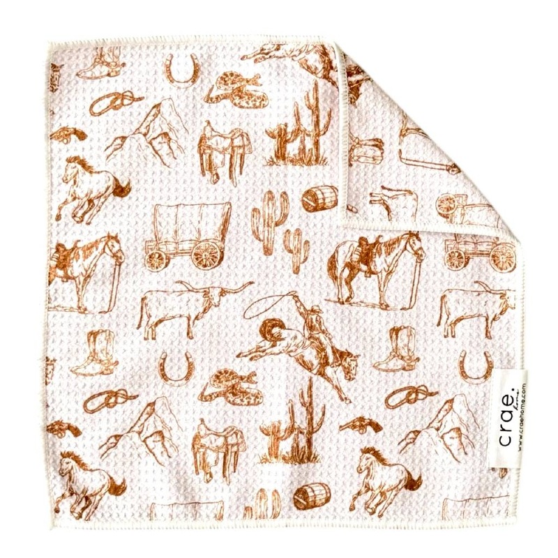 Double Sided Washcloth – Western White/Brown