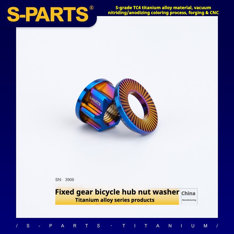 S-PARTS Titanium Alloy Hub Nuts for Fixed-Gear Bikes