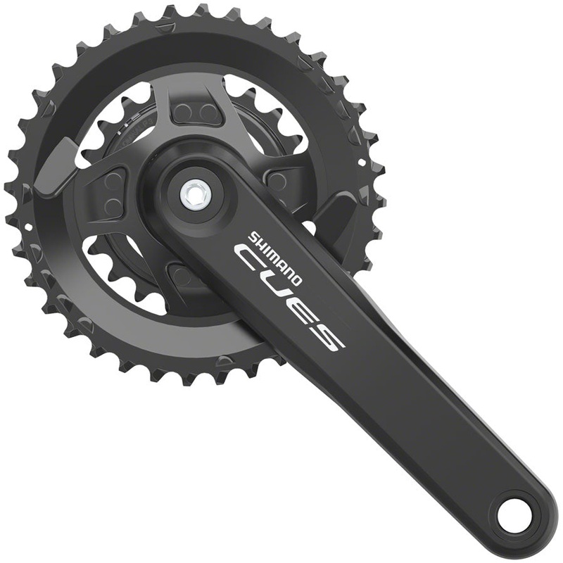 Shimano CUES FC-U4000-2 Crankset – 175mm 9/10/11-Speed 36/22t Riveted Square Taper JIS Spindle Interface BLK