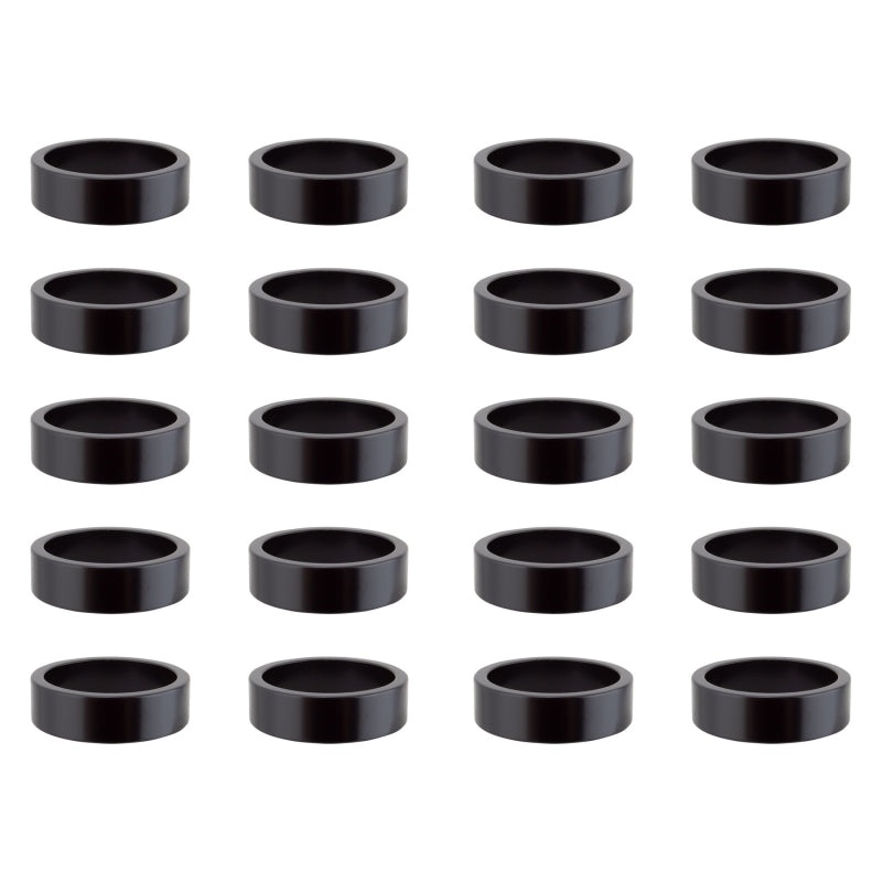 Origin8 Bulk Alloy Headset Spacers SHIS Spacer 1-1/8` x 10mm Black Jar of 20