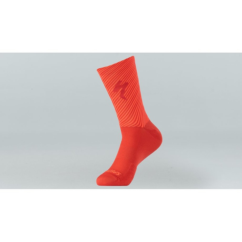 Specialized Soft Air Tall Sock Flo Red/Rocket Red Stripe Xl