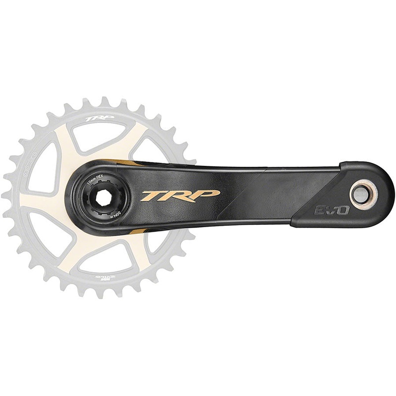 TRP CK-9050 EVO Crankset – 170mm 12-Speed For 68/73mm Frame BB DM CINCH Chainring Interface 30mm  Spindle Carbon BLK/Gold