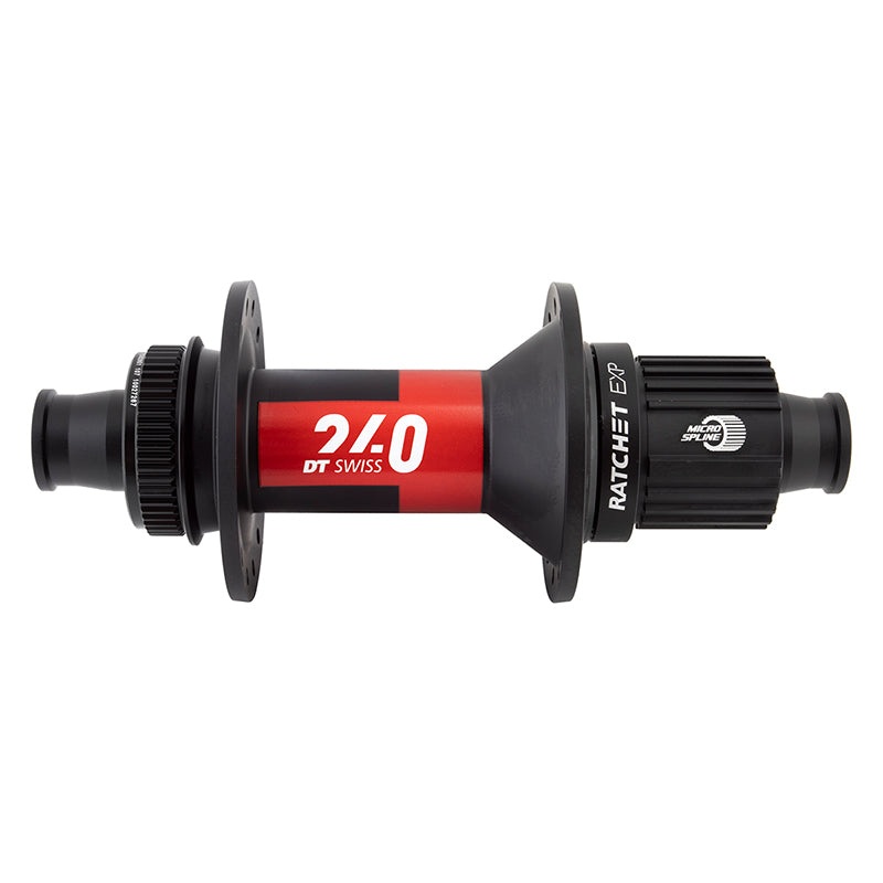 DT Swiss 240 EXP Rear Hub – 12 x 148mm Center-Lock Micro Spline BLK/Red 28H 36pt