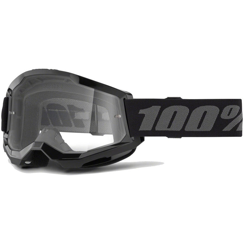 100% Strata 2 Goggles – Black/Clear