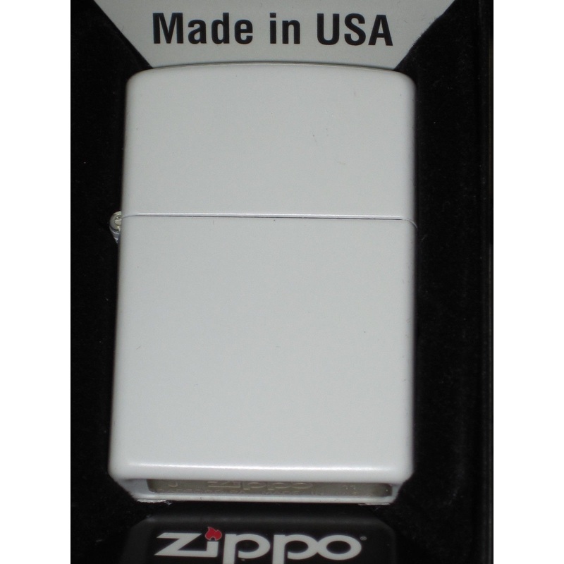 Zippo cigarette lighter Regular White Matte Plain sleek Made in USA NEW