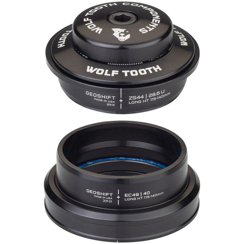 Wolf Tooth GeoShift Performance Angle Headset – 1 Deg Long ZS44/EC49 Black