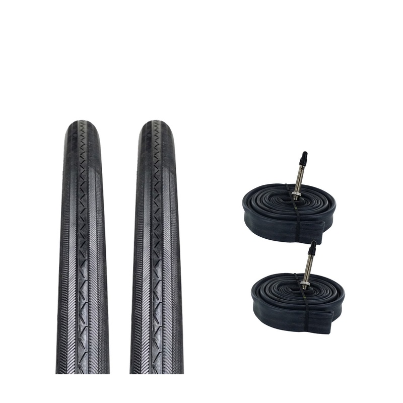 Zol Bundle 2 Pack Z1076 Road Tires and Tube 700x23C, Presta/French