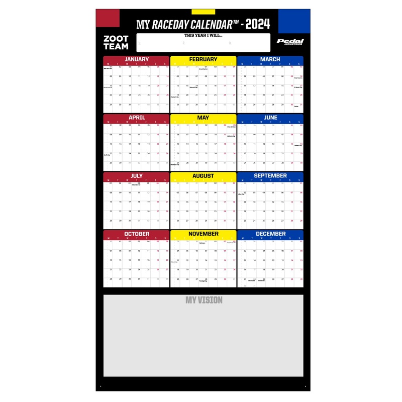 Zoot Team 2024 MY RACEDAY CALENDAR