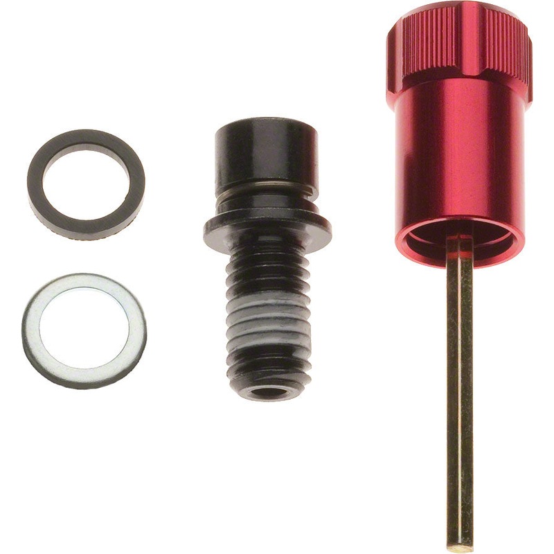 RockShox Rebound Adjuster Knob/Bolt Kit, Aluminum Red, Short