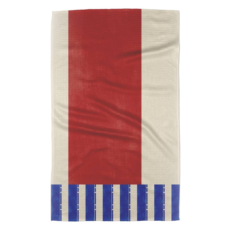 Striped Heart Red Tea Towel