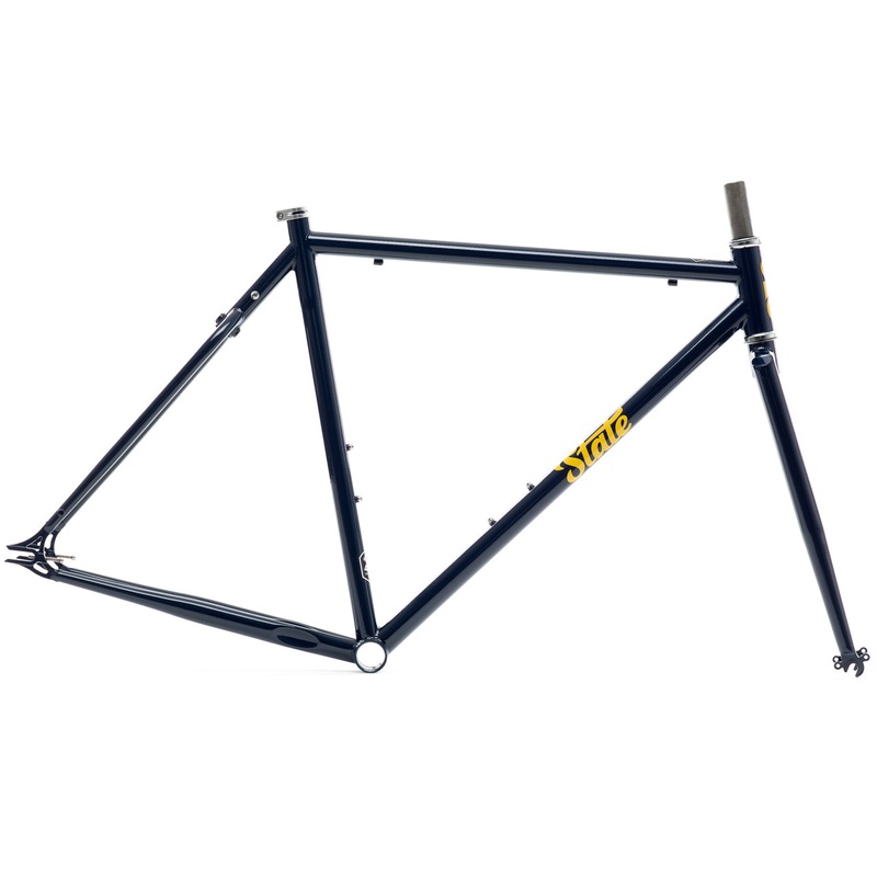 4130 Steel – Fixed Gear / Single-Speed – Frame Set – Navy / Gold