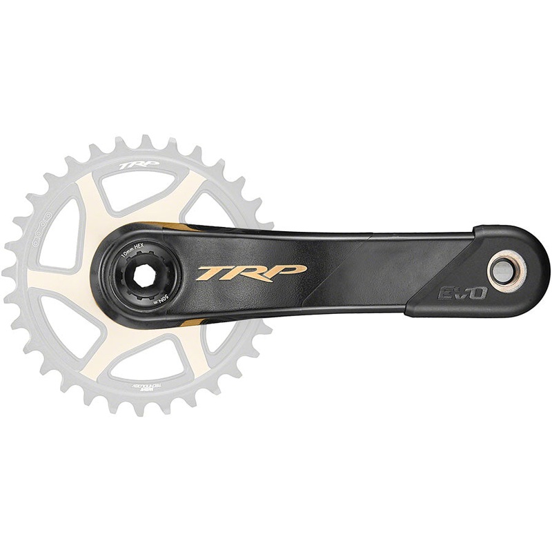 TRP CK-9050 EVO Crankset – 165mm 12-Speed For 68/73mm Frame BB DM CINCH Chainring Interface 30mm Spindle Carbon BLK/Gold