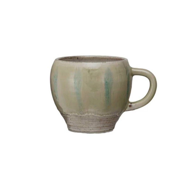 12 oz. Hand-Painted Stoneware Mug – Cream