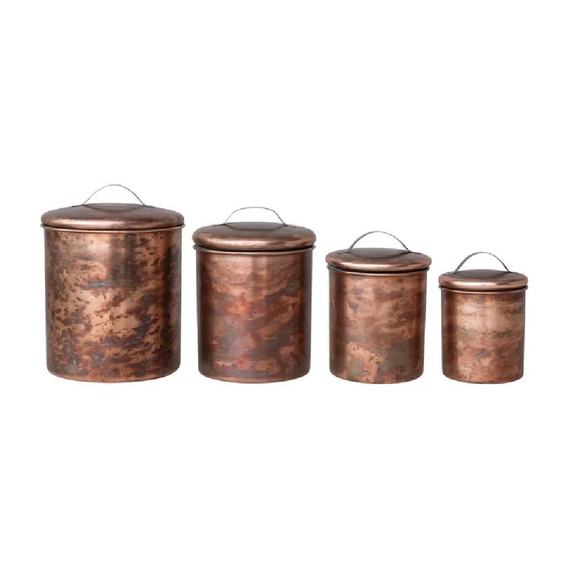 Stainless Steel Canister Set Oxidized Copper Finish