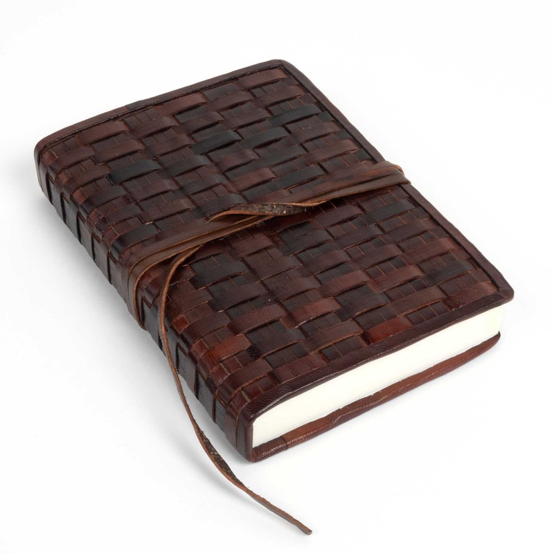 Small Basketweave Leather Journal – Small