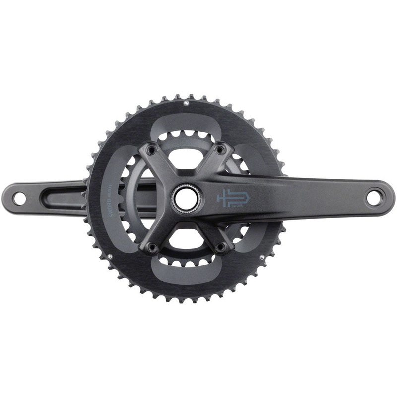 Sword 2x Crankset – 172.5mm 10-Speed 48/31t 110 Asym BCD  24mm Spindle BLK