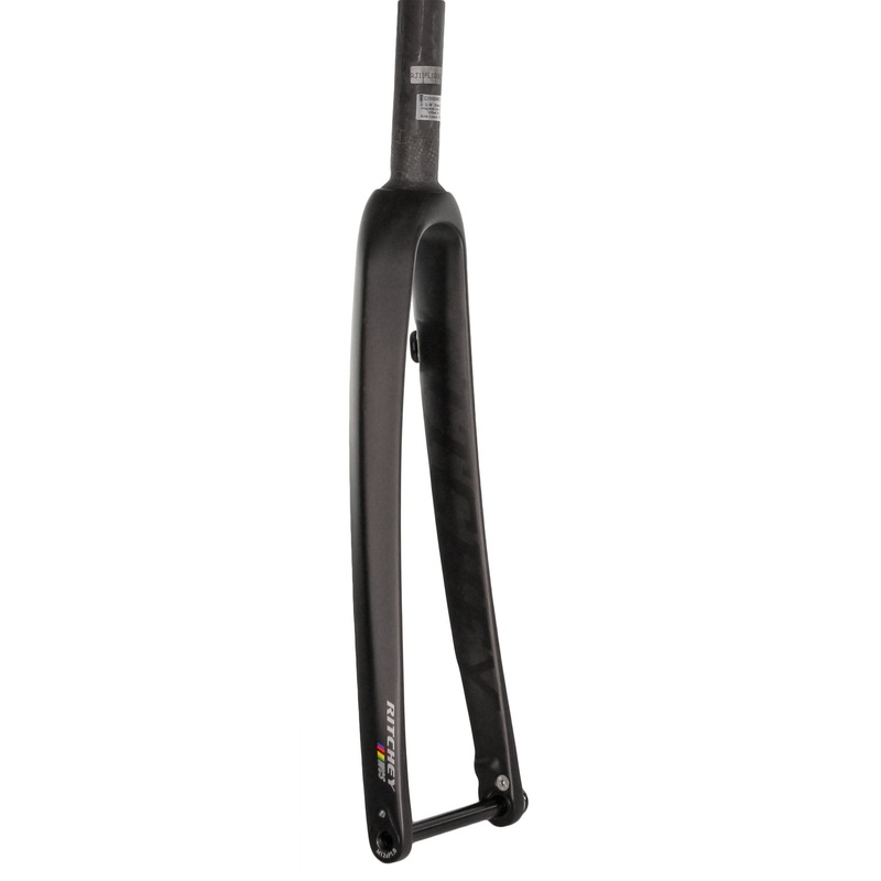 WCS Carbon Road Disc Fork – 1-1/8″ 46mm Rake Flat Mount  12mm Thru x 100mm BLK