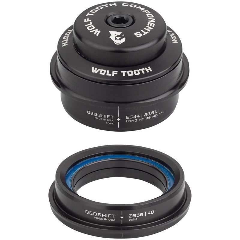 Wolf Tooth GeoShift Performance Angle Headset – 2 Deg, Long, EC44/ZS56, Black