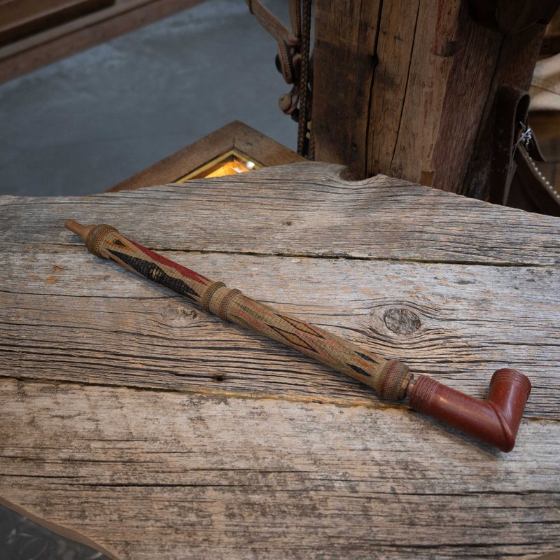 Vintage Prison Made Horse Hair Peace Pipe
