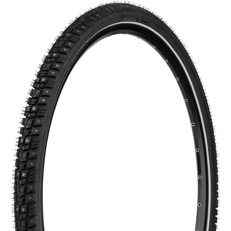 45NRTH Gravdal Tire – 700 x 45, Tubeless, Folding, Black, 60 TPI, 240 Concave Carbide Aluminum Studs