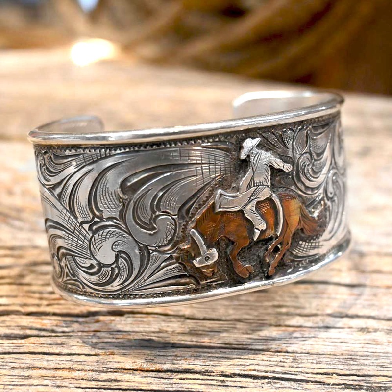 Adam Lahey Handmade Sterling Bronc Cuff
