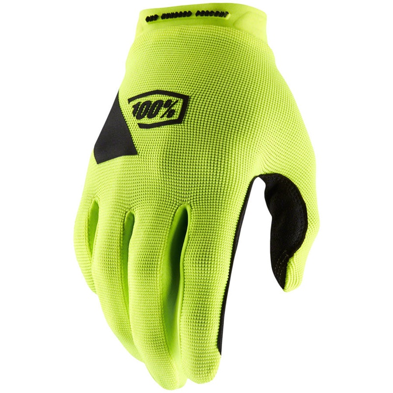 100% Ridecamp Gloves – Flourescent Yellow/Black Full Finger Womens Small