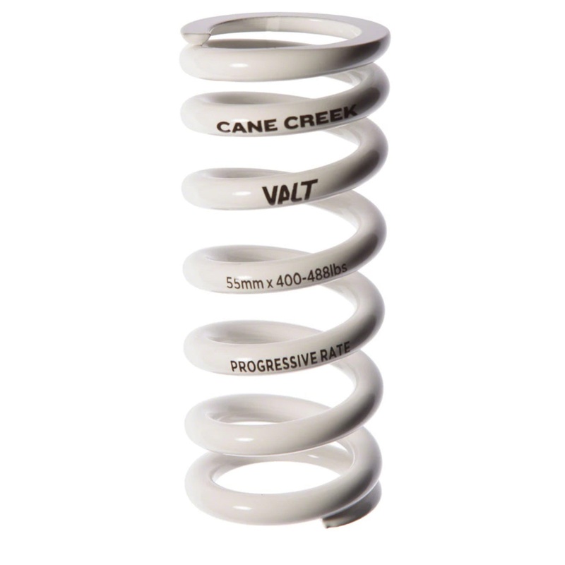 Cane Creek Progressive Rate VALT Lightweight Rear Shock Spring – 55mm x 450-550lbs White