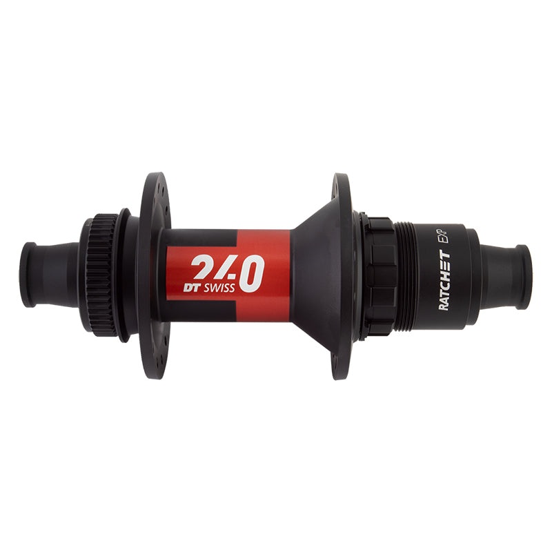 DT Swiss 240 EXP Rear Hub – 12 x 142mm Center-Lock XDR Black/Red 28H 36pt