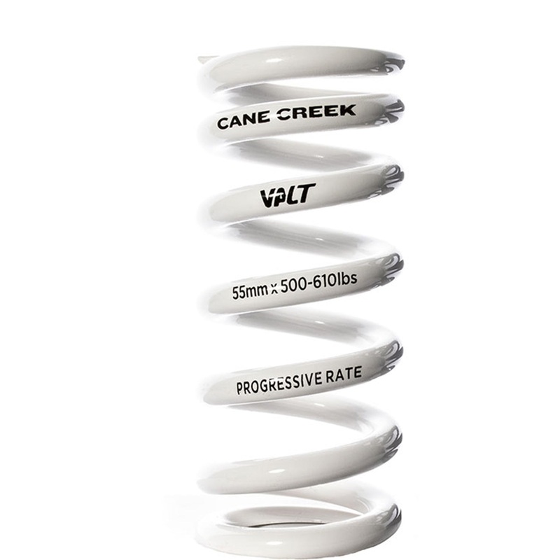 Cane Creek Progressive Rate VALT Lightweight Rear Shock Spring – 55mm x 500-610lbs White