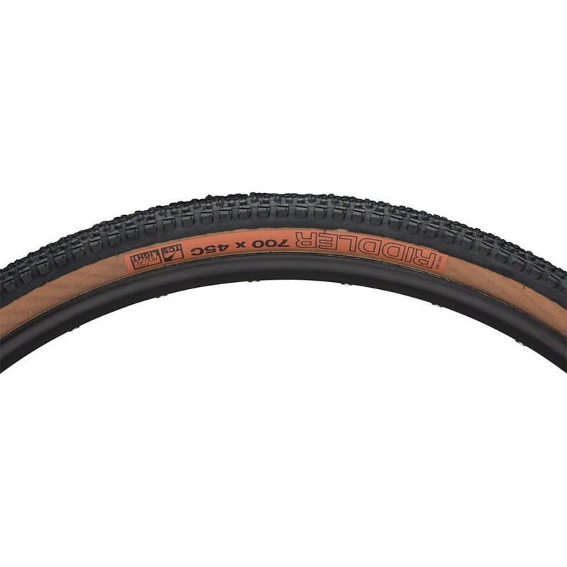 WTB Riddler 700c Tire – 700 x 45 TCS Tubeless Folding BLK/Tan Light Fast Rolling