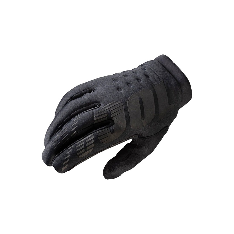 100% Brisker Gloves – Black Full Finger Mens Small