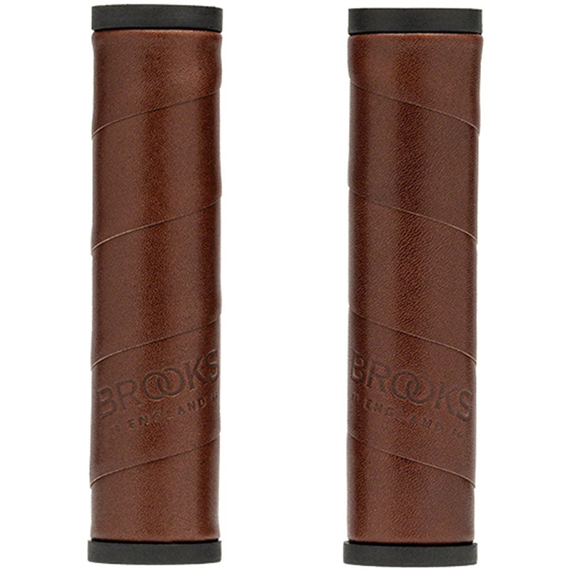 Brooks Willow Leather Grips – Black 130/130mm